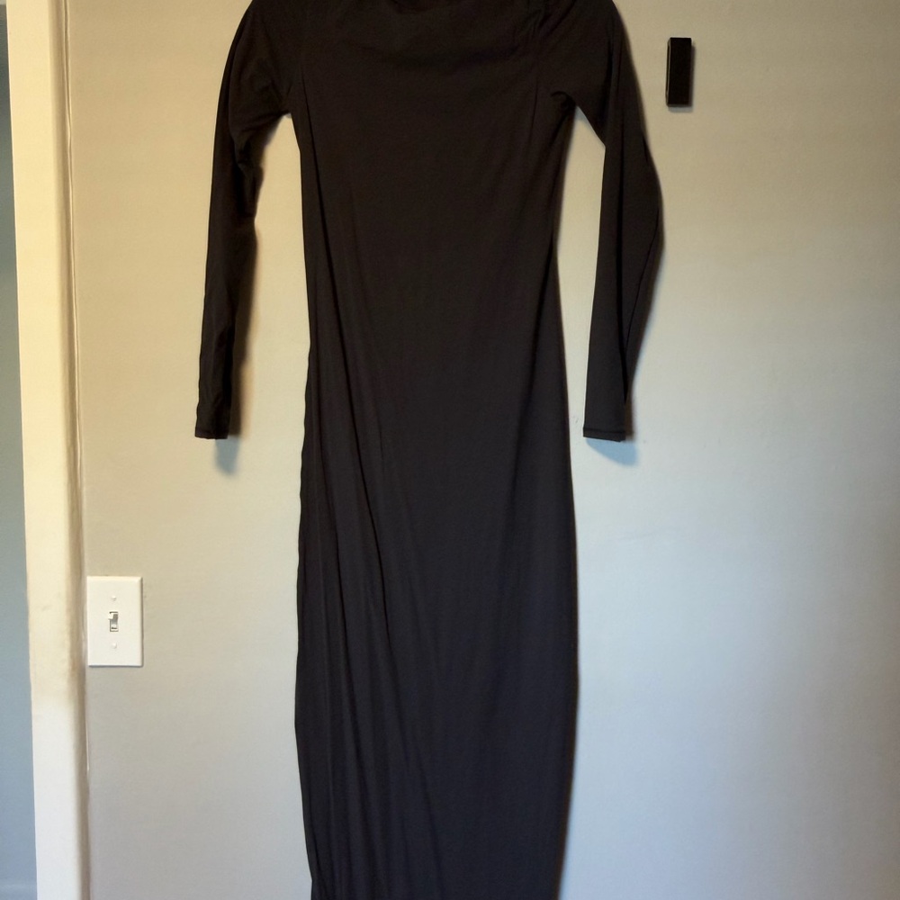 SKIMS Maternity Black Long Sleeve Dress